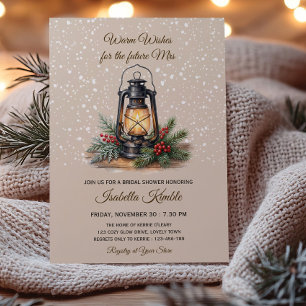 Invitación Ducha de novia con lámpara acogedora de buenos des
