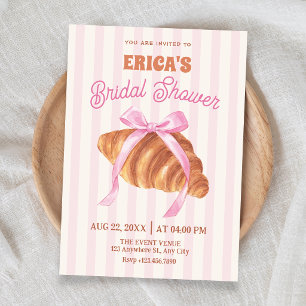 Invitación Ducha de novia con lazo de croissant lindo