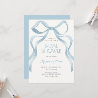 Invitación ducha de novia con lazo de moño