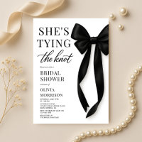 Ducha de novia con lazo negro She's Tying The Knot