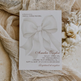 Invitación Ducha de Novia con Lazo Neutral