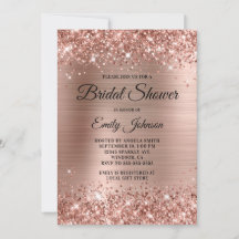 Ducha de Novia con Letra Fancy de Oro Rosa Brillan