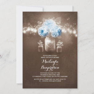 Invitación ducha de novia con luces de grano de barro de masó