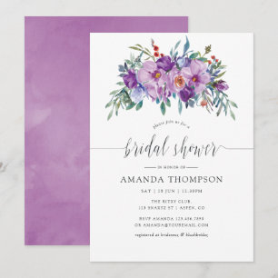 Invitación Ducha de novia con Magnolias y Rosas en acuarela
