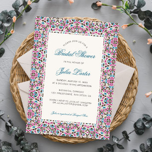 Invitación Ducha de novia con mandala geométrico de celosía m