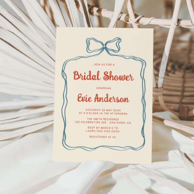 Invitación Ducha de novia con marco de barrido de mano (Subido por el creador)