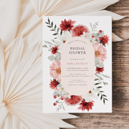 Invitación Ducha de novia con marco floral rosa de Rubor