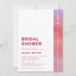 Invitación Ducha de Novia con Monograma Moderno