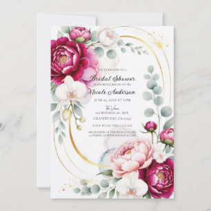 Invitación Ducha de Novia con Peonías y Orquídeas de Jardín c