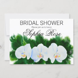 Invitación Ducha de novia con pintura de orquídeas blancas de
