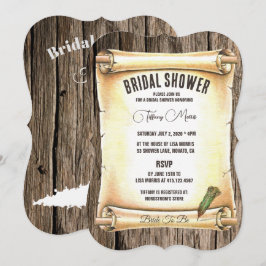 Invitación Ducha de novia con plumas y bolígrafo único