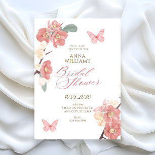 Invitación ducha de novia con rama floral
