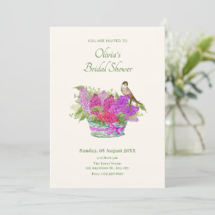 Invitación Ducha de novia con ramo de flores