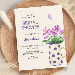 Invitación ducha de novia con ramo floral