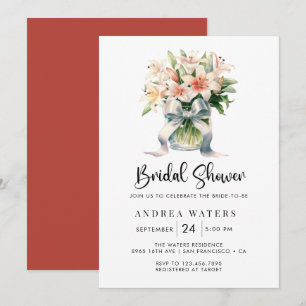 Invitación Ducha de Novia con Ramo Floral Romántico
