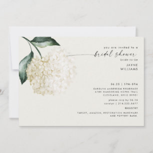 Invitación Ducha de Novia con Tallo de Hortensia de Crema Sua