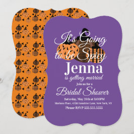 Invitación Ducha de Novia con Tema de Calabaza de Halloween