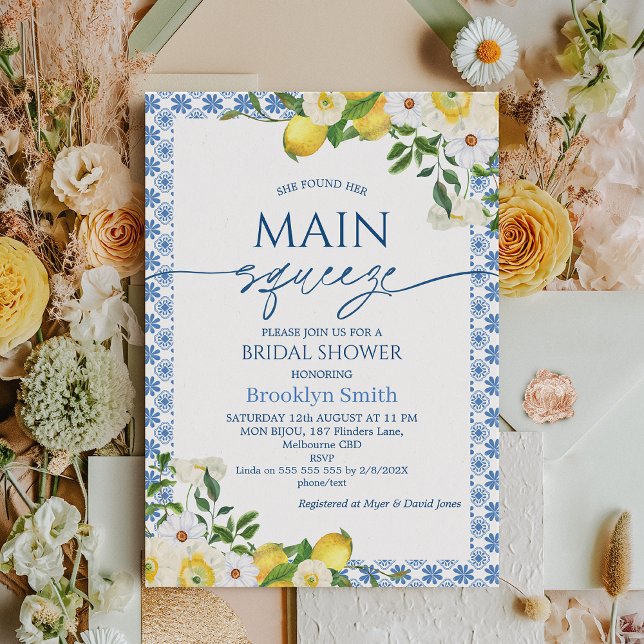 Invitación Ducha de novia con tema de limón floral amarillo (Subido por el creador)