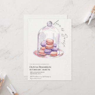 Invitación ducha de novia con tema de macaroon