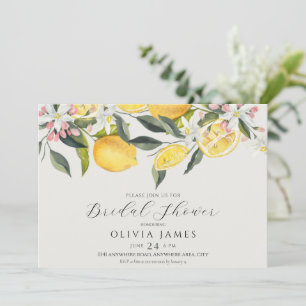 Invitación Ducha de novia con temática de cítricos