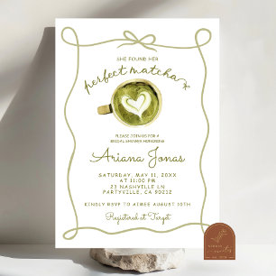 Invitación Ducha de novia con temática Matcha