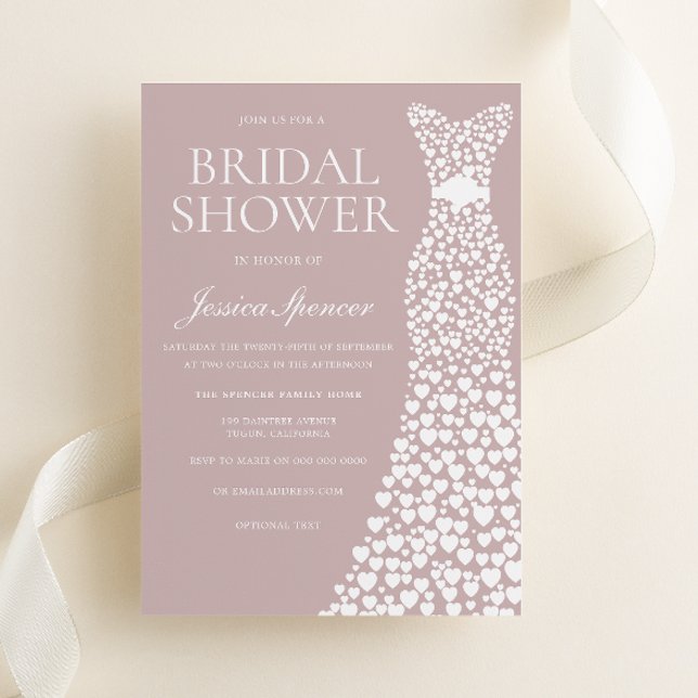 Invitación Ducha de novia con un traje rosa y blanco (Subido por el creador)