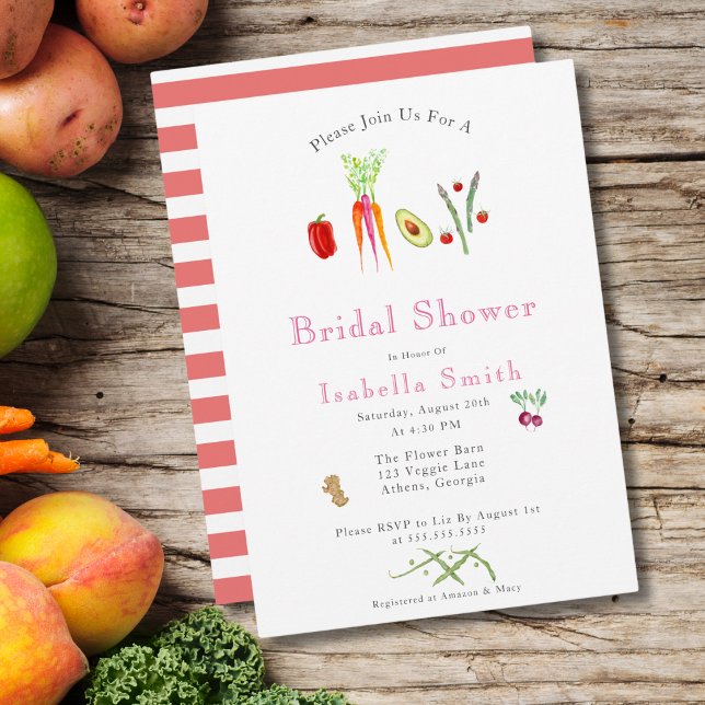 Invitación Ducha de Novia con Verduras de Acuarela (Subido por el creador)