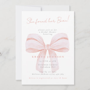 Invitación Ducha de Novia Coquette Bow Ella Encontró a Su Gal