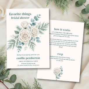 Invitación Ducha de Novia Cosas Favoritas Vegetación de Invie