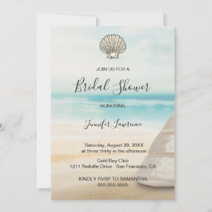 Invitación Ducha de Novia Costera Moderna y Elegante