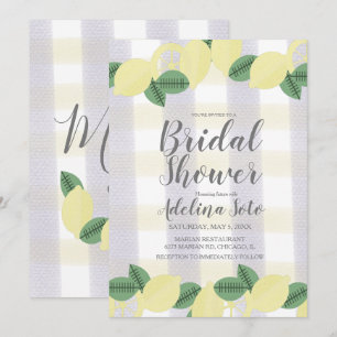 Invitación Ducha de Novia Cuadro Acuarela Boho Limón Country