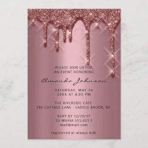 Invitación Ducha de novia Cumpleaños 16 Rosa de goles en 3D