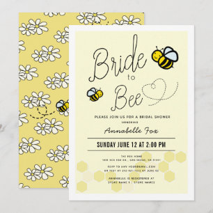 Invitación Ducha de novia de amarillo claro a bebe