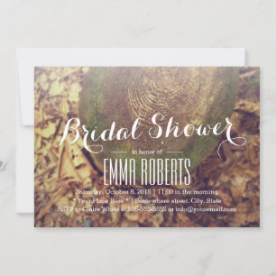 Invitación Ducha de novia de anillo de árbol rústico