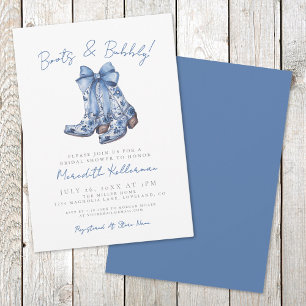 Invitación Ducha de Novia de Arco Azul Campestre Rústico