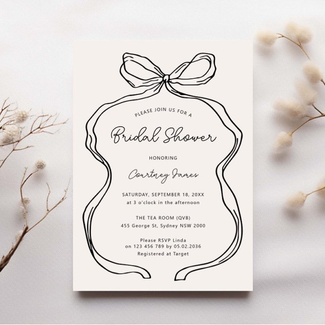 Invitación Ducha de novia de borde de cinta de mano dibujada  (Subido por el creador)