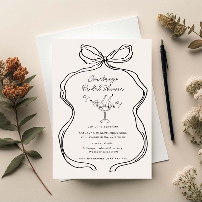 Invitación Ducha de novia de borde de cinta de mano dibujada  (Subido por el creador)