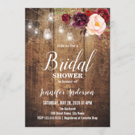 Invitación Ducha de novia de Borgoña