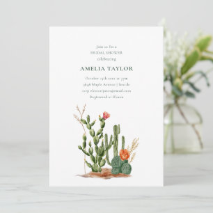 Invitación Ducha de Novia de Cactus del Desierto del Suroeste