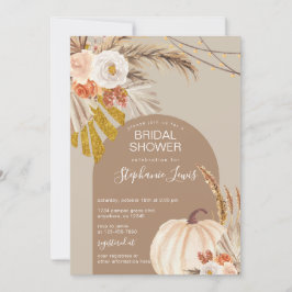 Invitación Ducha de novia de calabaza de gramíneas Pampas