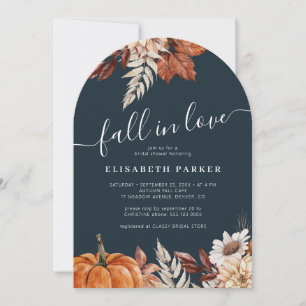 Invitación Ducha de novia de calabaza enamorada de terracota