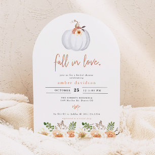 Invitación Ducha de Novia de Calabaza Floral de Terracota Arq