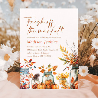 Invitación Ducha de Novia de Calabaza Fresca de la Temporada