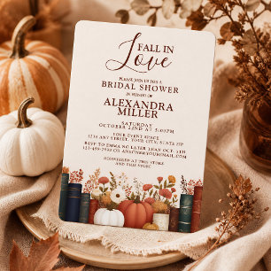 Invitación Ducha de Novia de Calabaza Naranja Rústica de Otoñ