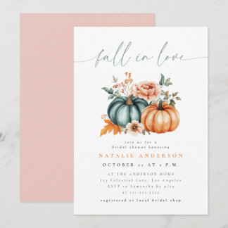 Invitación Ducha de Novia de Calabaza para Enamorados