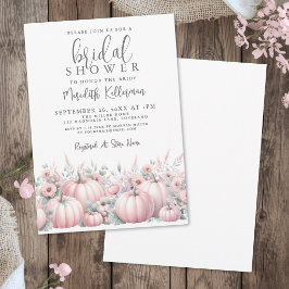 Invitación Ducha de Novia de Calabaza Rosa de Otoño