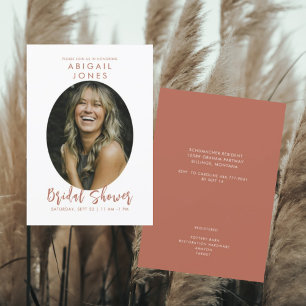 Invitación Ducha de Novia de Canela con Foto Moderna