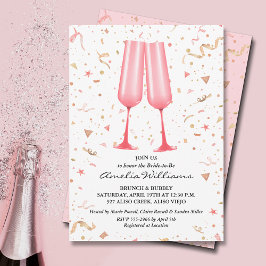 Invitación Ducha de novia de champagne rosa