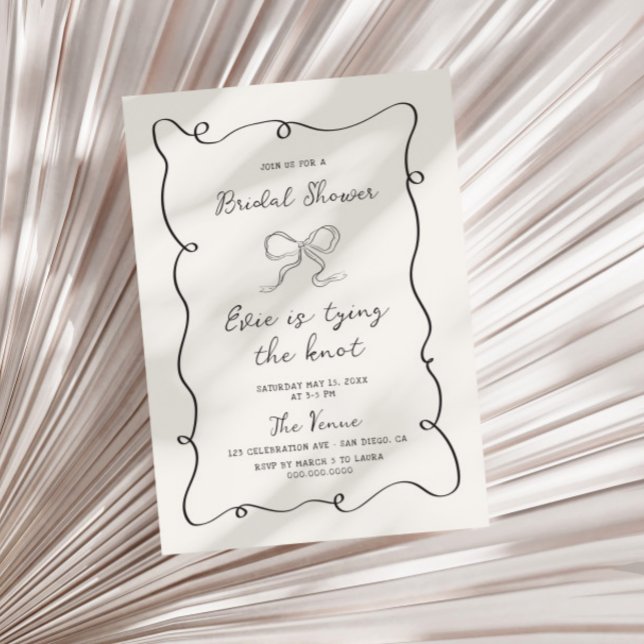 Invitación Ducha de novia de cinta de marco gris dibujada a m (Subido por el creador)
