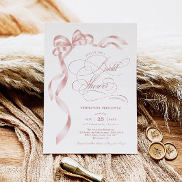 Invitación Ducha de novia de cinta de vaca rosa femenina